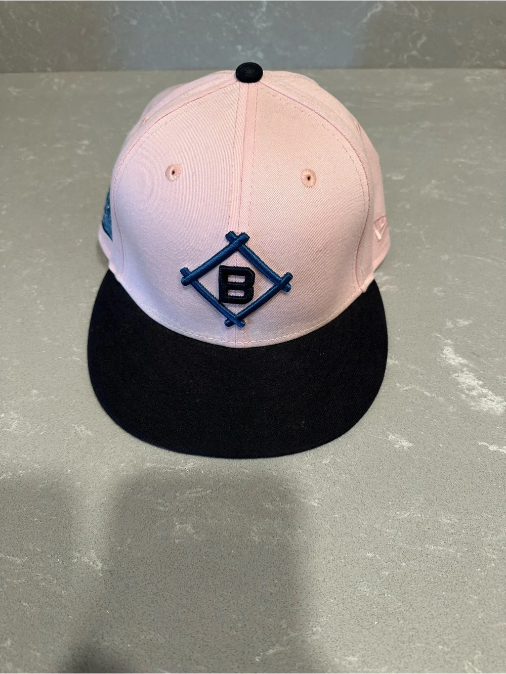 Brooklyn Dodgers Kids Pink and Black Baseball Cap with Navy 'B' Logo